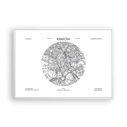 Affiche dans un cadre blanc - Poster - Anatomie de Cracovie - 100x70 cm