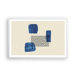 Affiche dans un cadre blanc - Poster - Quatuor abstrait - 91x61 cm