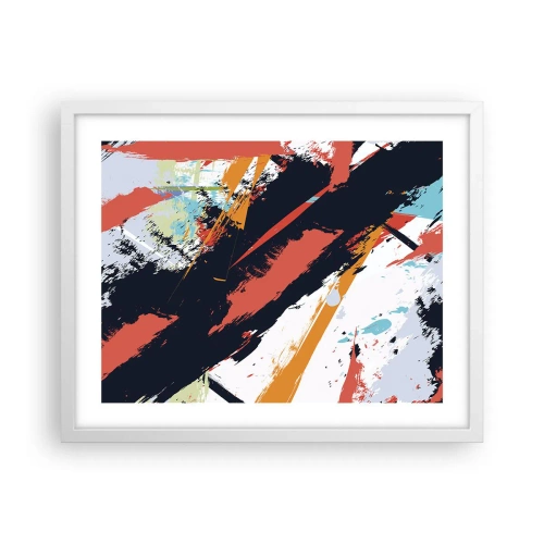Affiche dans un cadre blanc - Poster - Composition dynamique - 50x40 cm