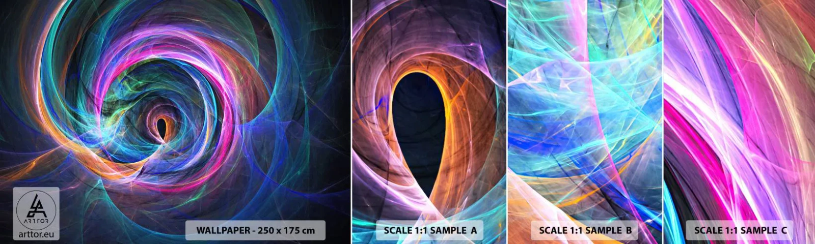 Échantillon de Papier Peint Autocollant Deluxe Sticker - Où m'emmènes-tu ? - Abstraction, Morceau, Vortex - 100x30 cm