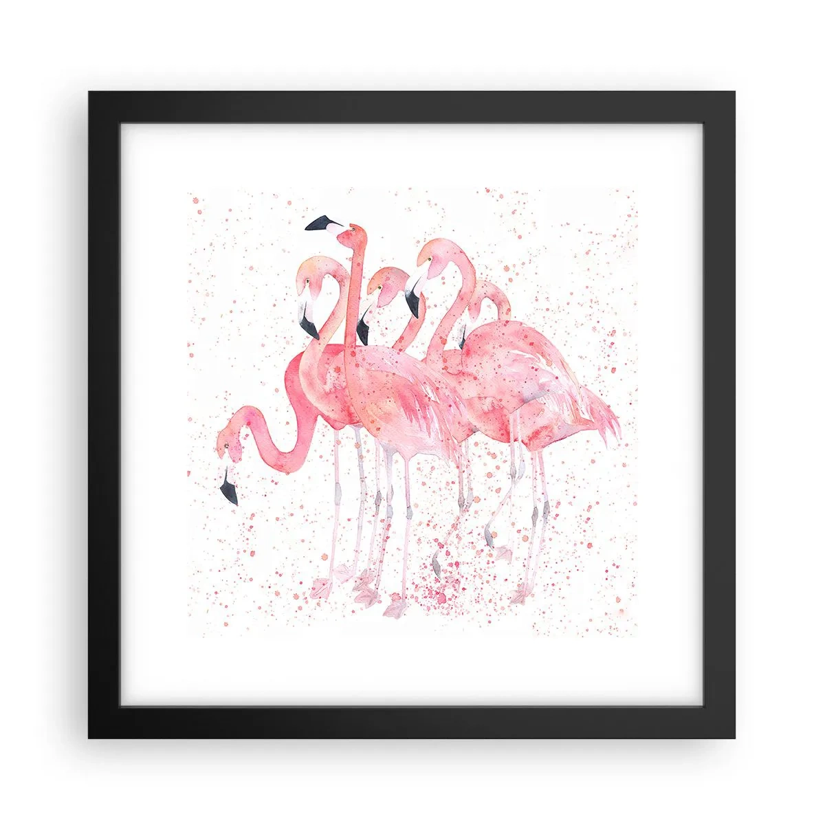Affiche dans un cadre noir - Poster - Ensemble rose - 30x30 cm