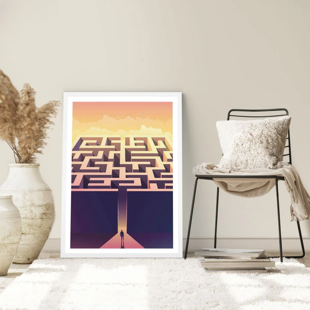 Affiche dans un cadre blanc - Poster - Le temps de la décision - 50x70 cm