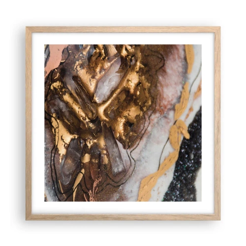 Affiche dans un chêne clair - Poster - Élément de la terre - 50x50 cm