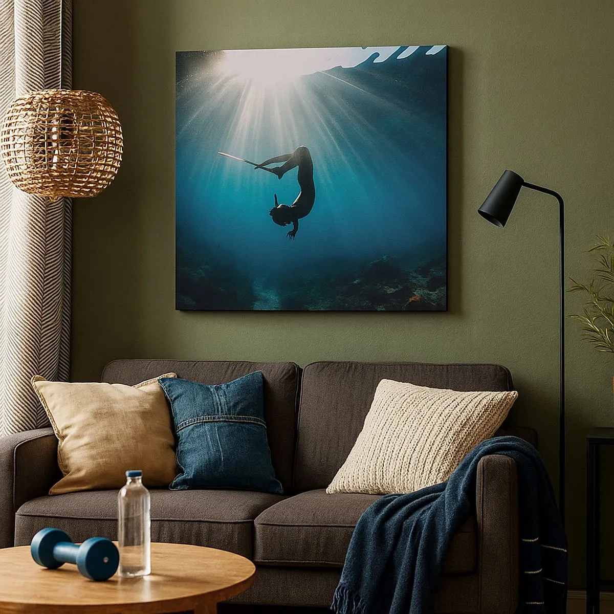 Impression sur toile - Image sur toile - Dans sous-marine - 30x30 cm