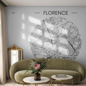 Papier Peint Photo Premium Canvas - Anatomie de Florence - Carte, Florence, Italie - 500x350 cm