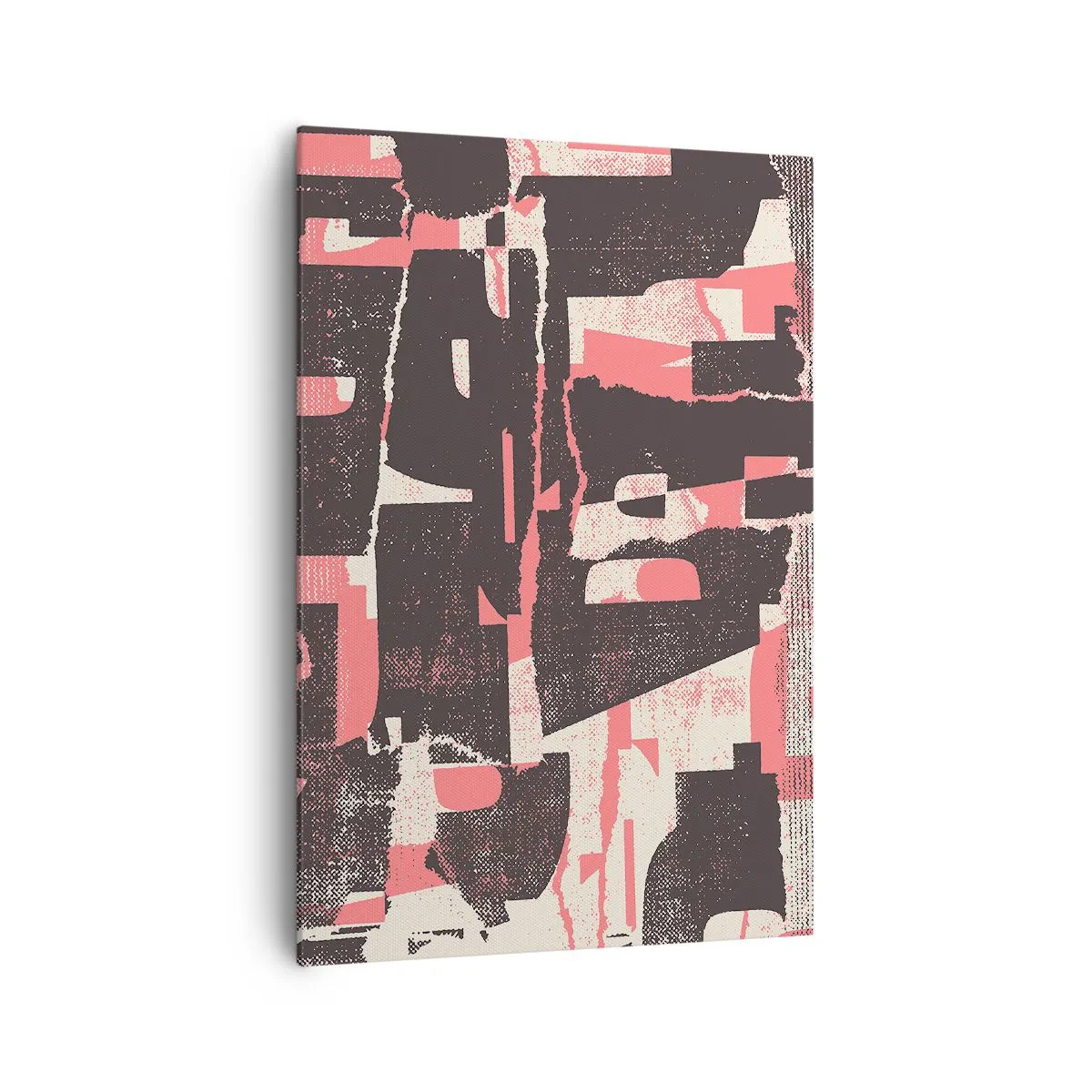 Impression sur toile - Image sur toile - Une composition abstraite dans les tons de rose et de marron. - 70x100cm - Tout ce tapage - Décoration murale moderne pour le salon et la chambre ARTTOR