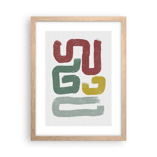 Affiche dans un chêne clair - Poster - Dans une langue inconnue - 30x40 cm