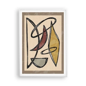 Affiche dans un cadre blanc - Poster - Composition – arcs et ovales - 70x100 cm