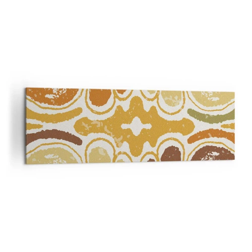 Impression sur toile - Image sur toile - Motifs abstraits chaleureux dans les tons jaunes et bruns - 160x50cm - Abstraction sentimentale - Décoration murale moderne pour le salon et la chambre ARTTOR