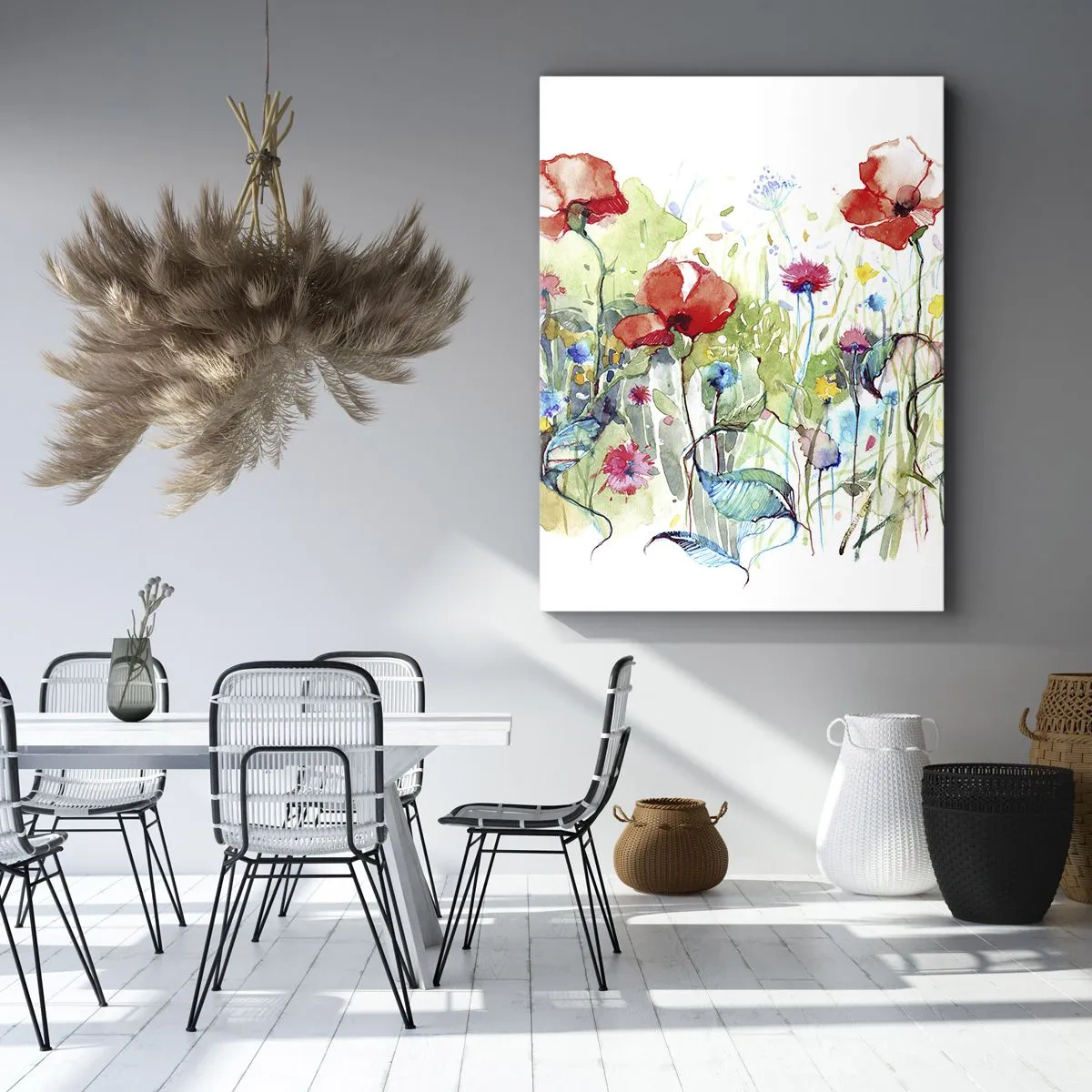 Impression sur toile - Image sur toile - Prairie de fleurs en mai - 45x80 cm