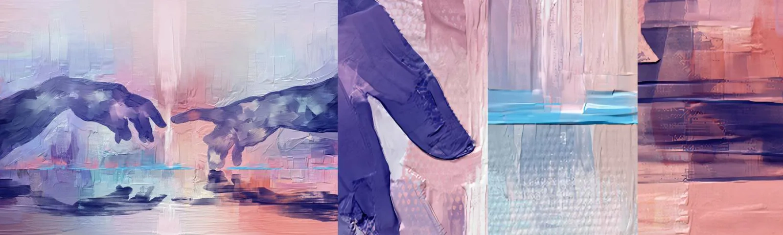 Échantillon de Papier Peint Autocollant Deluxe Sticker - Divine étincelle de vie - Mains, Michel-Ange, Morceau - 100x30 cm