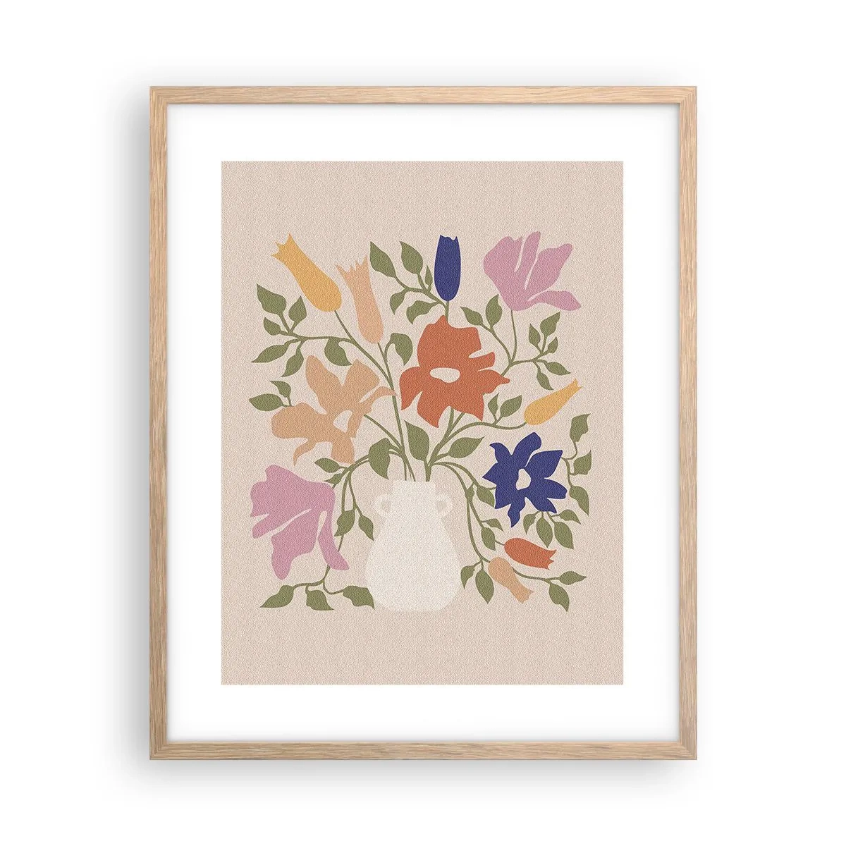 Affiche dans un chêne clair - Poster - Bouquet délicat - 40x50 cm