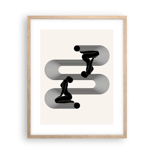 Affiche dans un chêne clair - Poster - Symétrie sensuelle - 40x50 cm
