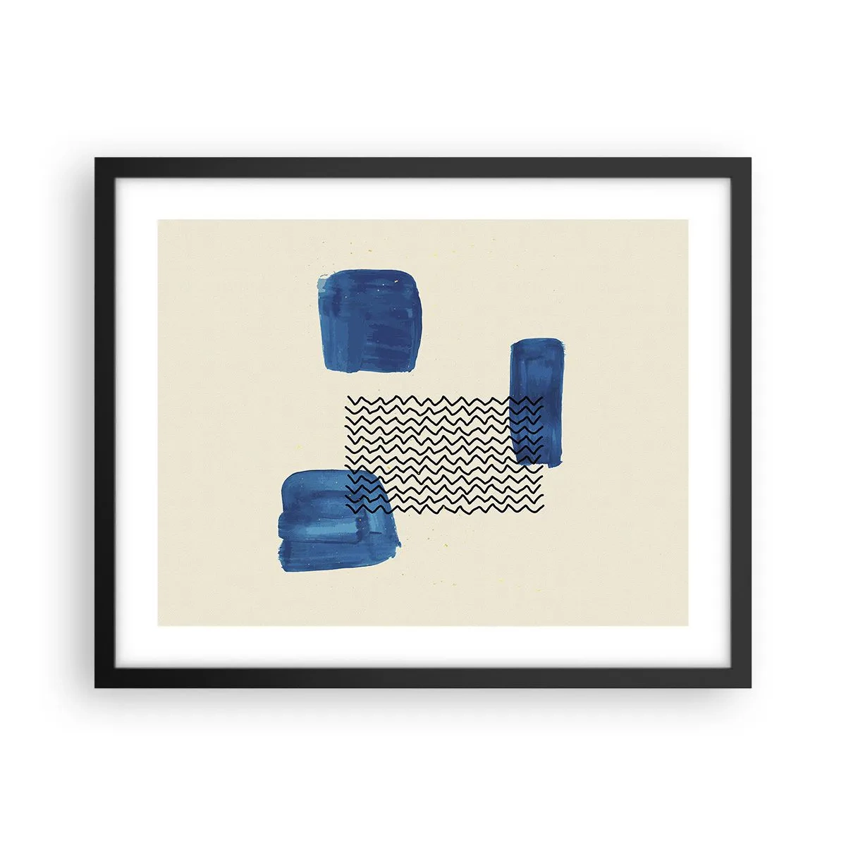 Affiche dans un cadre noir - Poster - Quatuor abstrait - 50x40 cm