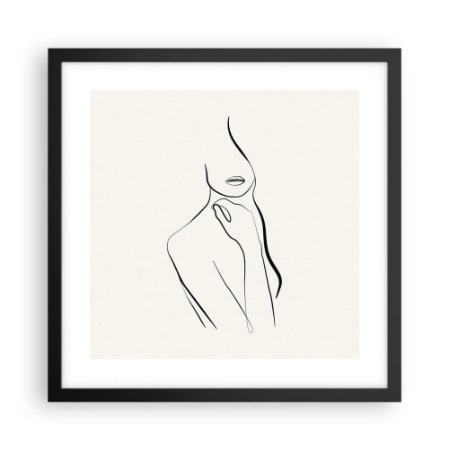 Affiche dans un cadre noir - Poster - Vague de mélancolie - 40x40 cm