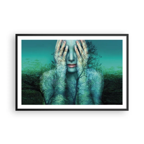 Affiche dans un cadre noir - Poster - immergé dans l'azur - 91x61 cm