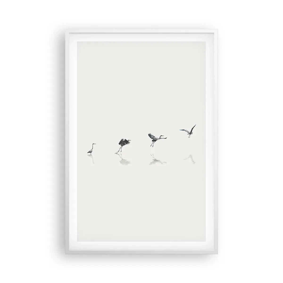 Affiche dans un cadre blanc - Poster - Quatre étapes simples - 61x91 cm