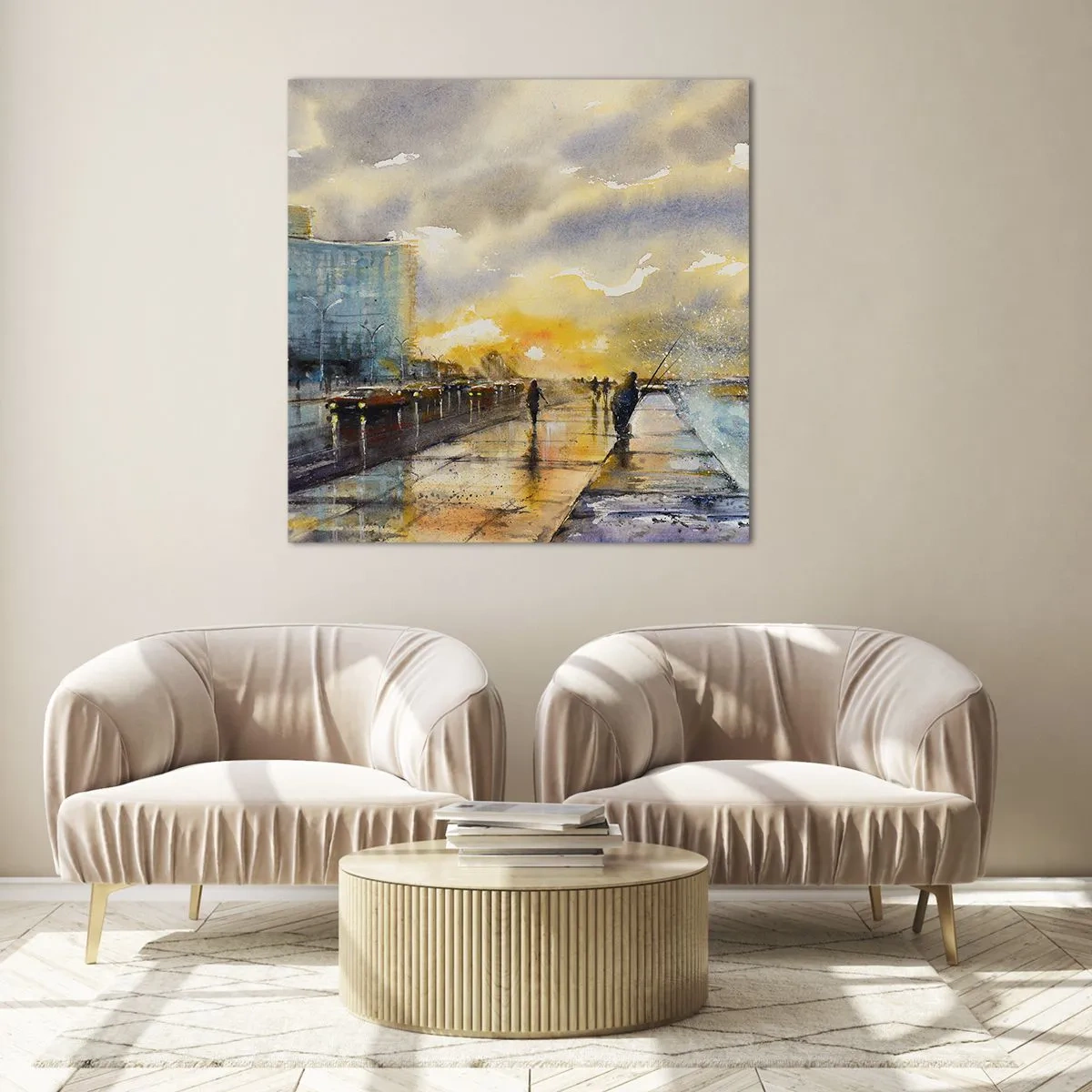 Impression sur verre - Image sur verre - La vie sur le rivage - 30x30 cm