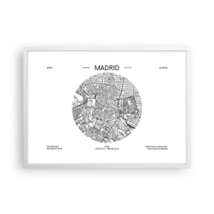 Affiche dans un cadre blanc - Poster - Anatomie de Madrid - 70x50 cm