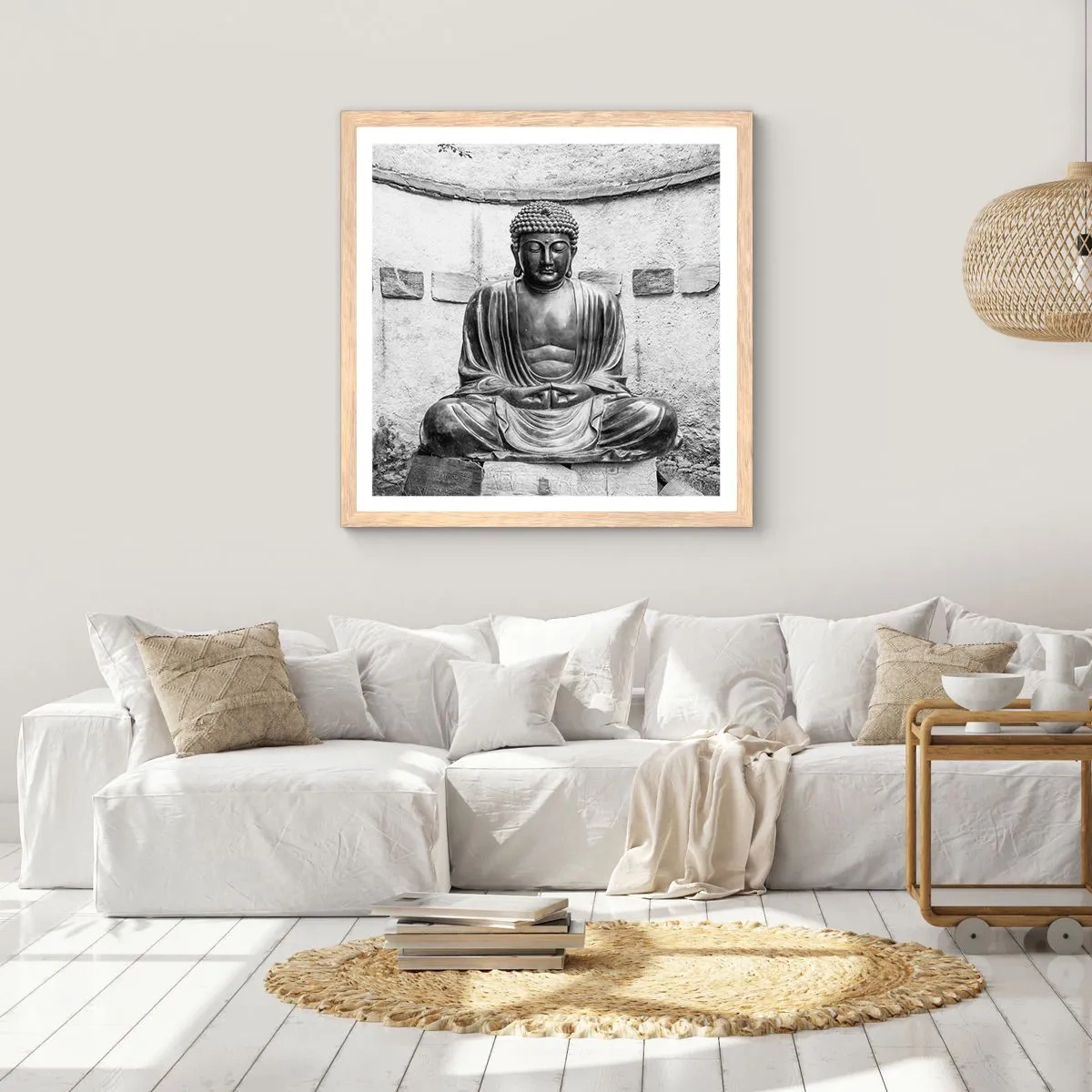 Affiche dans un chêne clair - Poster - A la source de la paix - 40x40 cm