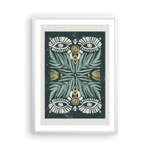 Affiche dans un cadre blanc - Poster - Comme une découpe folklorique - 50x70 cm