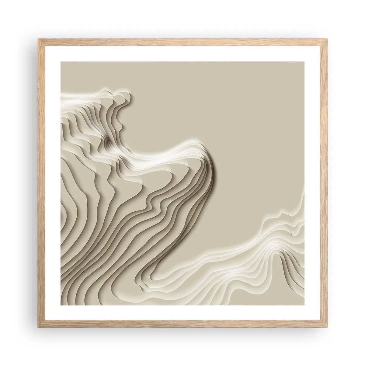 Affiche dans un chêne clair - Poster - Topographie artistique - 60x60 cm