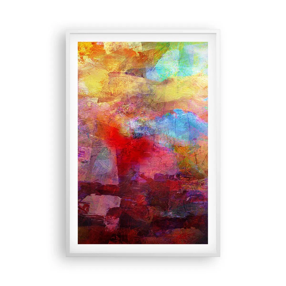 Affiche dans un cadre blanc - Poster - Regardez à l'intérieur de l'arc-en-ciel - 61x91 cm