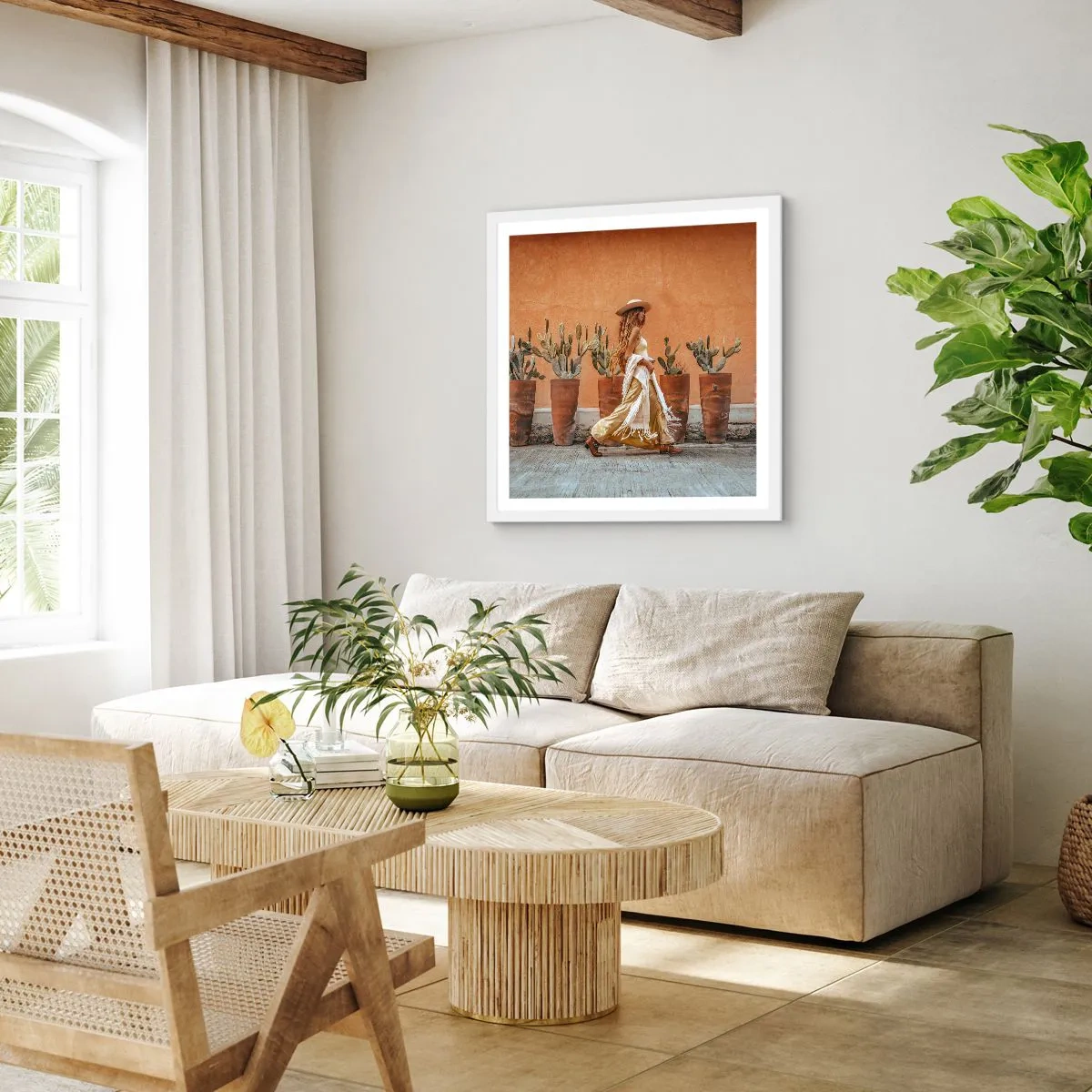 Affiche dans un cadre blanc - Poster - Style hippie - 60x60 cm
