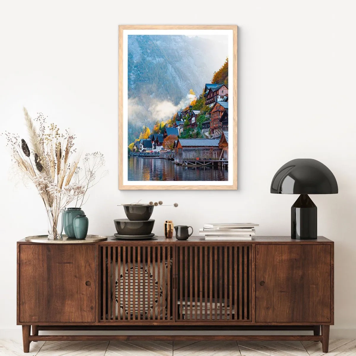 Affiche dans un chêne clair - Poster - Ambiance alpine - 40x50 cm