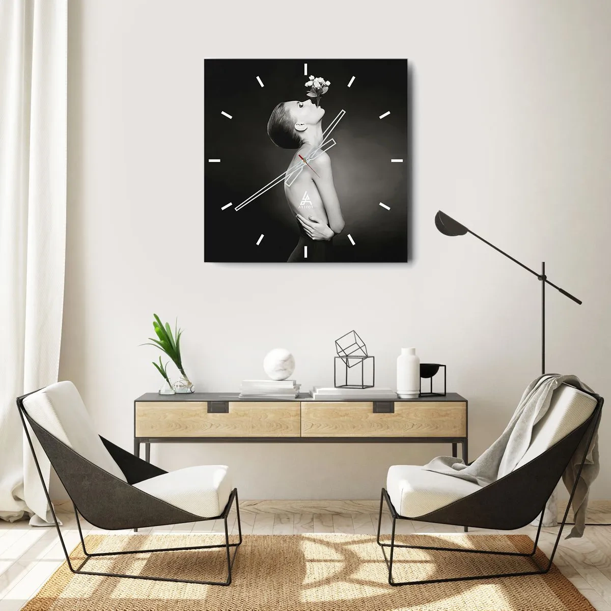 Horloge murale - Pendule murale - Elégance excentrique - 30x30 cm