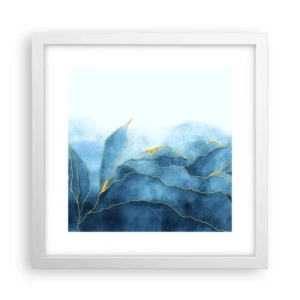 Affiche dans un cadre blanc - Poster - Bleu doré - 30x30 cm