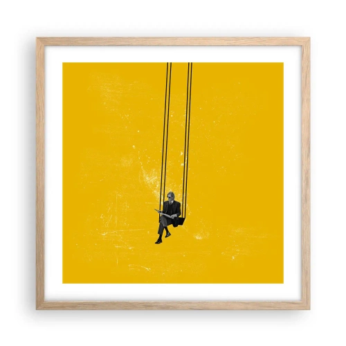 Affiche dans un chêne clair - Poster - Un jour comme tous les jours - 50x50 cm