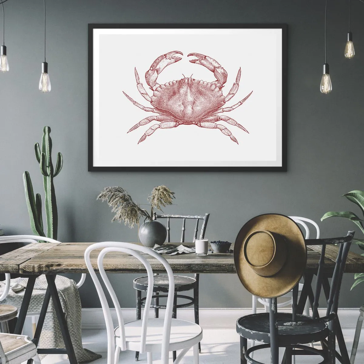Affiche dans un cadre noir - Poster - Le crabe des crabes - 50x40 cm