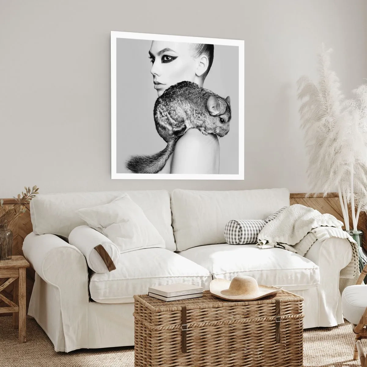 Affiche - Poster - Dame au chinchilla - 60x60 cm