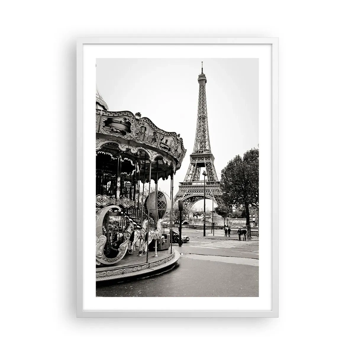 Affiche dans un cadre blanc - Poster - Aussi amusant, ce n'est qu'à Paris - 50x70 cm