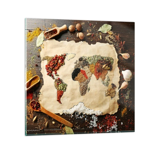 Impression sur verre - Image sur verre - Toutes les saveurs du monde - 40x40 cm