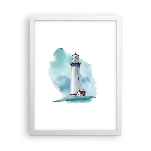 Affiche dans un cadre blanc - Poster - La douce sœur du bleu - 30x40 cm