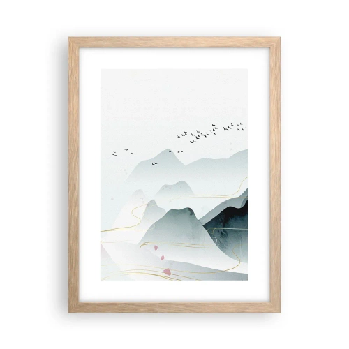 Affiche dans un chêne clair - Poster - Au-delà des sommets - 30x40 cm