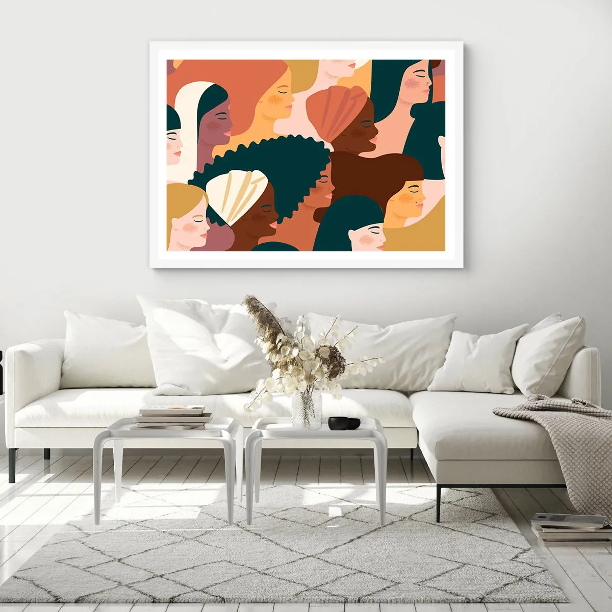 Affiche dans un cadre blanc - Poster - Uniquement la féminité - 40x30 cm
