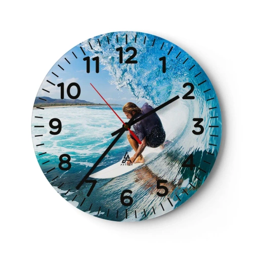 Horloge murale - Pendule murale - Danse avec les vagues - 40x40 cm