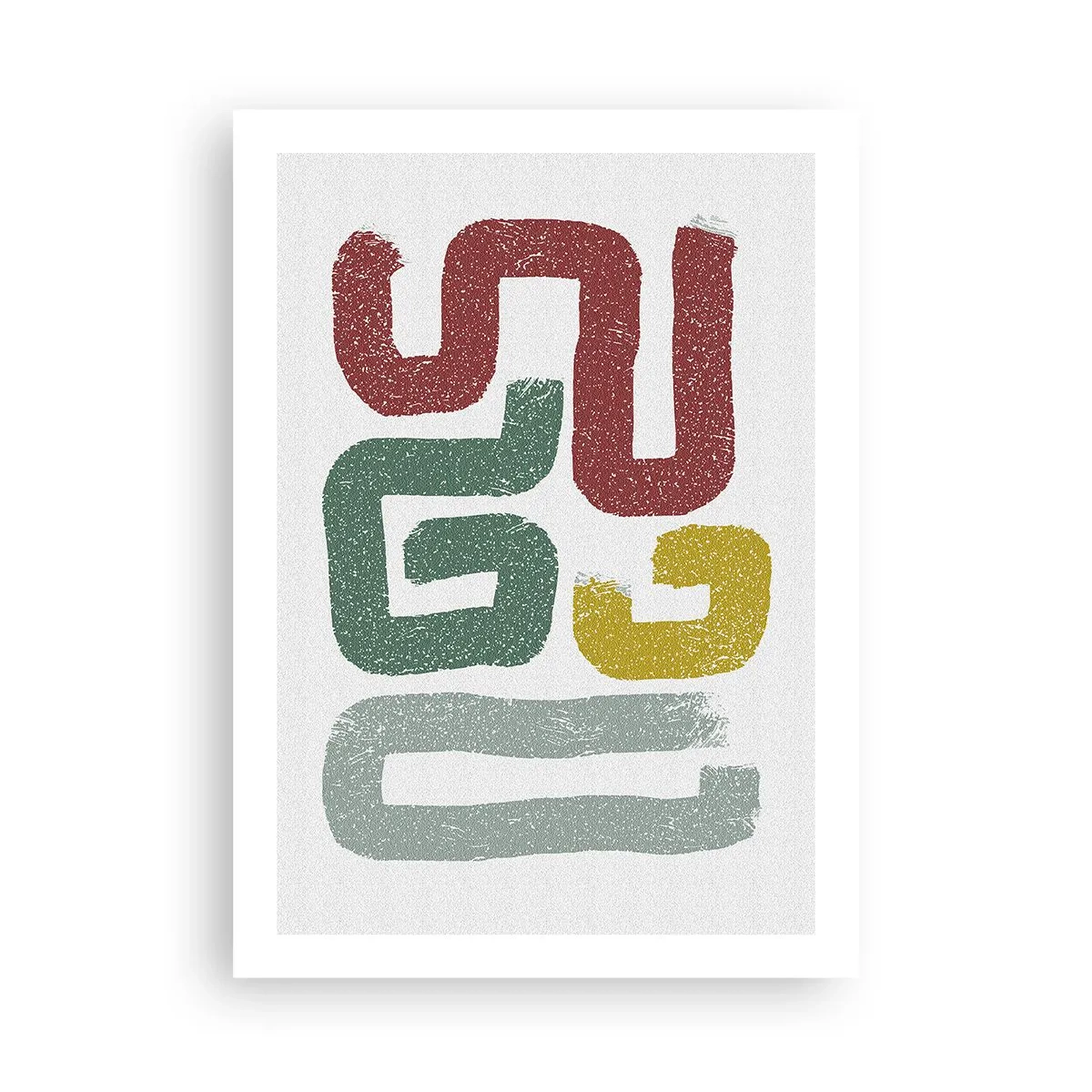 Affiche - Poster - Formes abstraites dans des tons terreux sur un fond clair - 50x70cm - Dans une langue inconnue - Décoration murale moderne pour le salon et la chambre ARTTOR