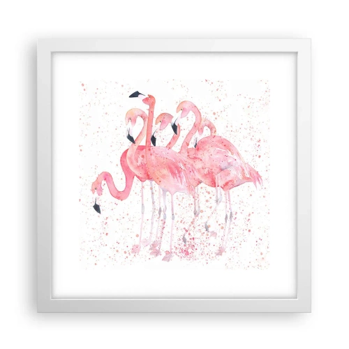 Affiche dans un cadre blanc - Poster - Ensemble rose - 30x30 cm