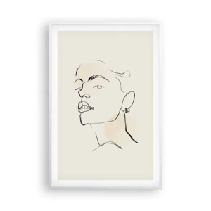 Affiche dans un cadre blanc - Poster - Regard fier - 61x91 cm