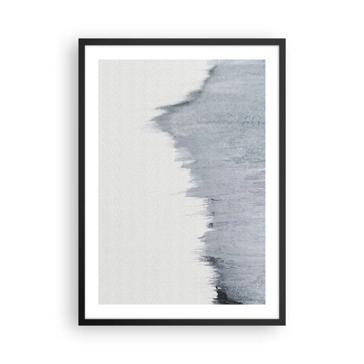 Affiche dans un cadre noir - Poster - Une composition abstraite dans des tons de gris avec des coups de pinceau dynamiques. - 50x70cm - Une esquisse mystérieuse - Décoration murale moderne pour le salon et la chambre ARTTOR