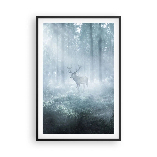 Affiche dans un cadre noir - Poster - Visite matinale du domaine - 61x91 cm