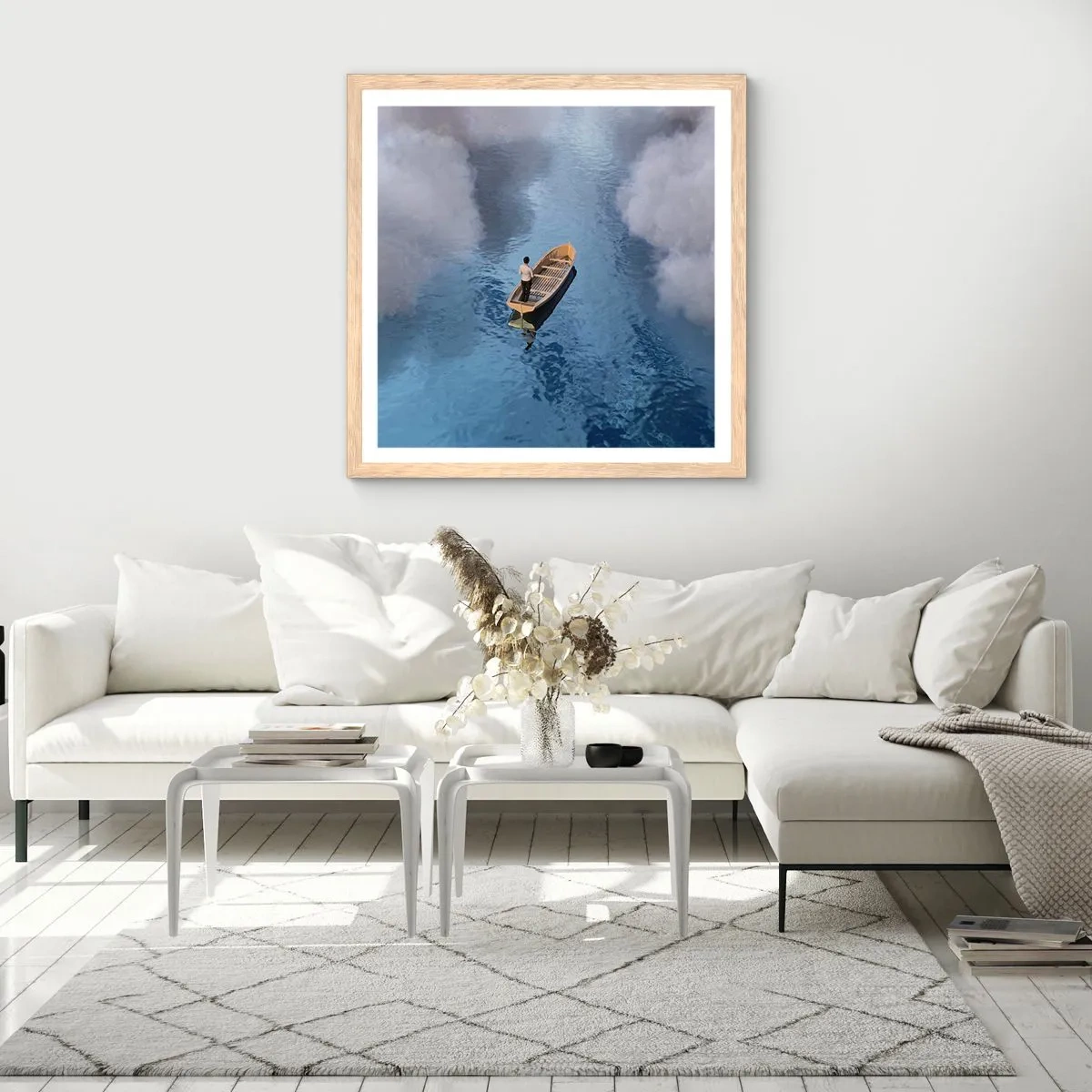 Affiche dans un chêne clair - Poster - Vie – voyage – inconnu - 40x40 cm