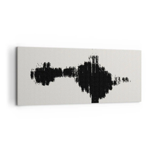 Impression sur toile - Image sur toile - Un motif abstrait ressemblant à une onde sonore dans un style minimaliste. - 120x50cm - Vibrations de l'imagination - Décoration murale moderne pour le salon et la chambre ARTTOR