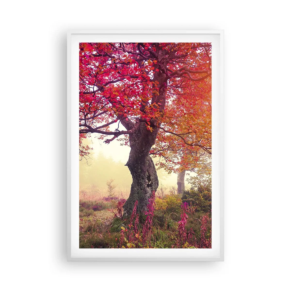 Affiche dans un cadre blanc - Poster - Frénésie de floraison - 61x91 cm