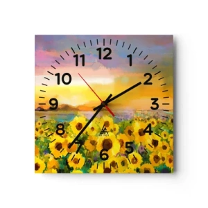 Horloge murale - Pendule murale - Le soleil lui-même est descendu sur terre - 40x40 cm