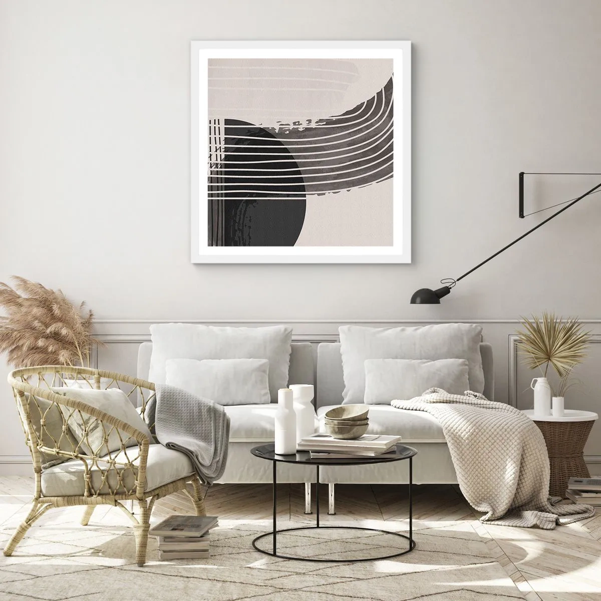 Affiche dans un cadre blanc - Poster - Aller et retour - 40x40 cm